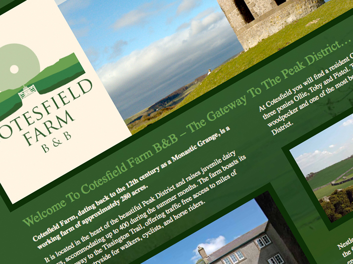 Cotesfield Farm B&B website screen shot