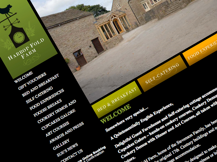 Harrop Fold Farm website screen shot Harrop Fold Farm website screen shot