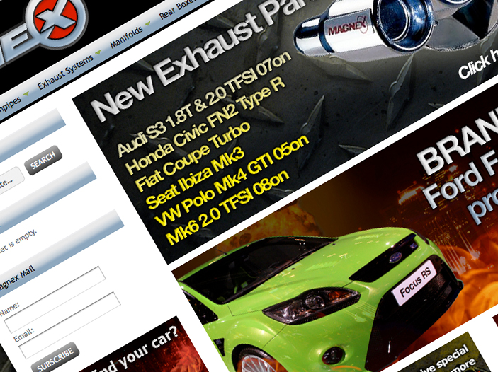 Magnex Exhausts wesite screen shot Magnex Exhausts wesite screen shot